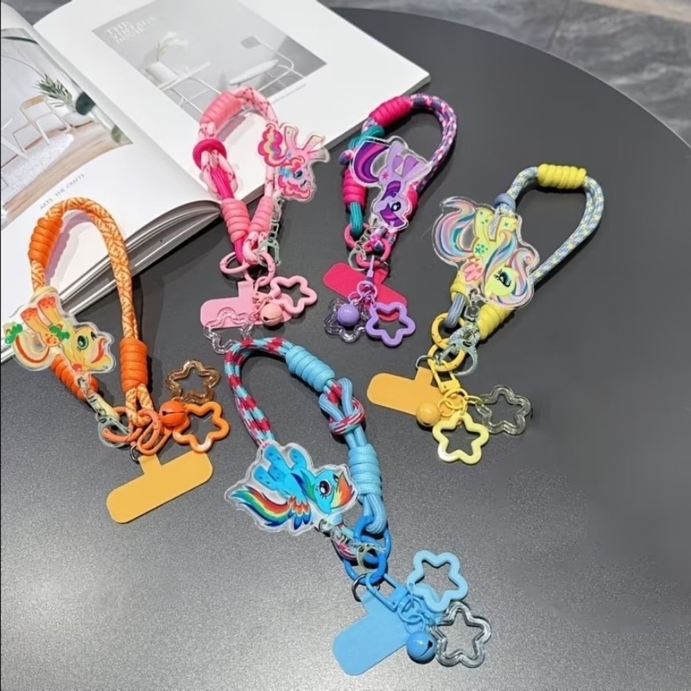 My Little Pony Applejack Phone Lanyard Charm Braided Rope Keychain MLP Anti-Loss - Picture 4 of 5